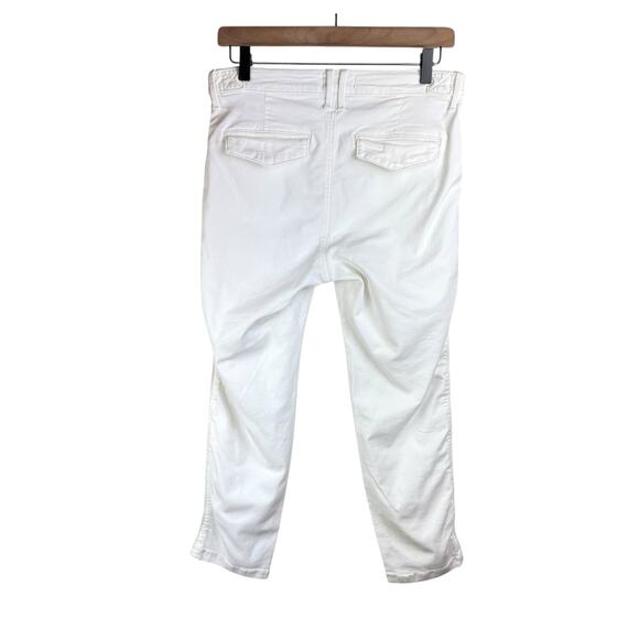 Pistola White Stretch Denim Patch Pocket High Rise Cropped Skinny Pants - Picture 2 of 9